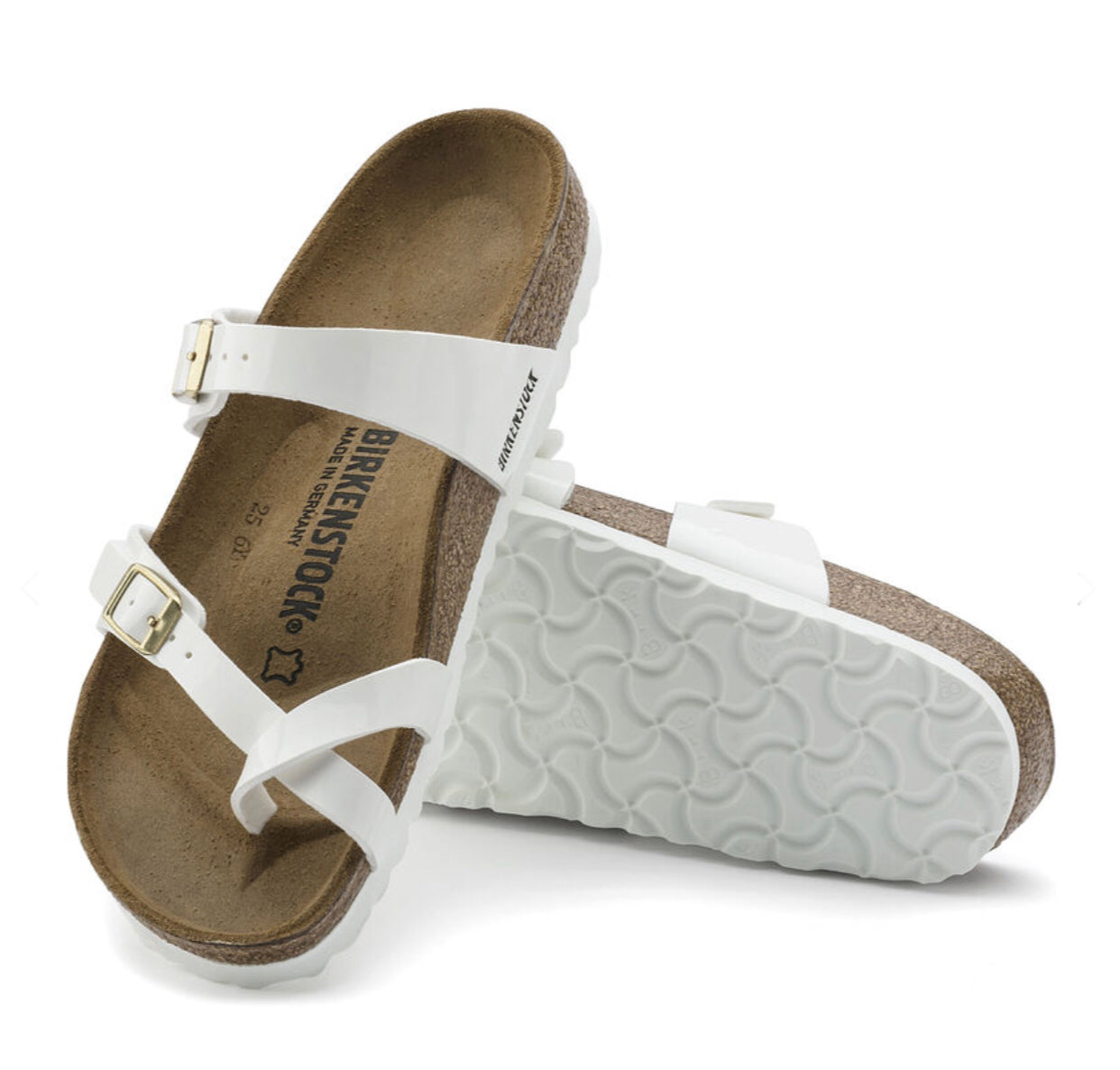 Birkenstock Mayari Patent White Birko-Flor Made In Germany