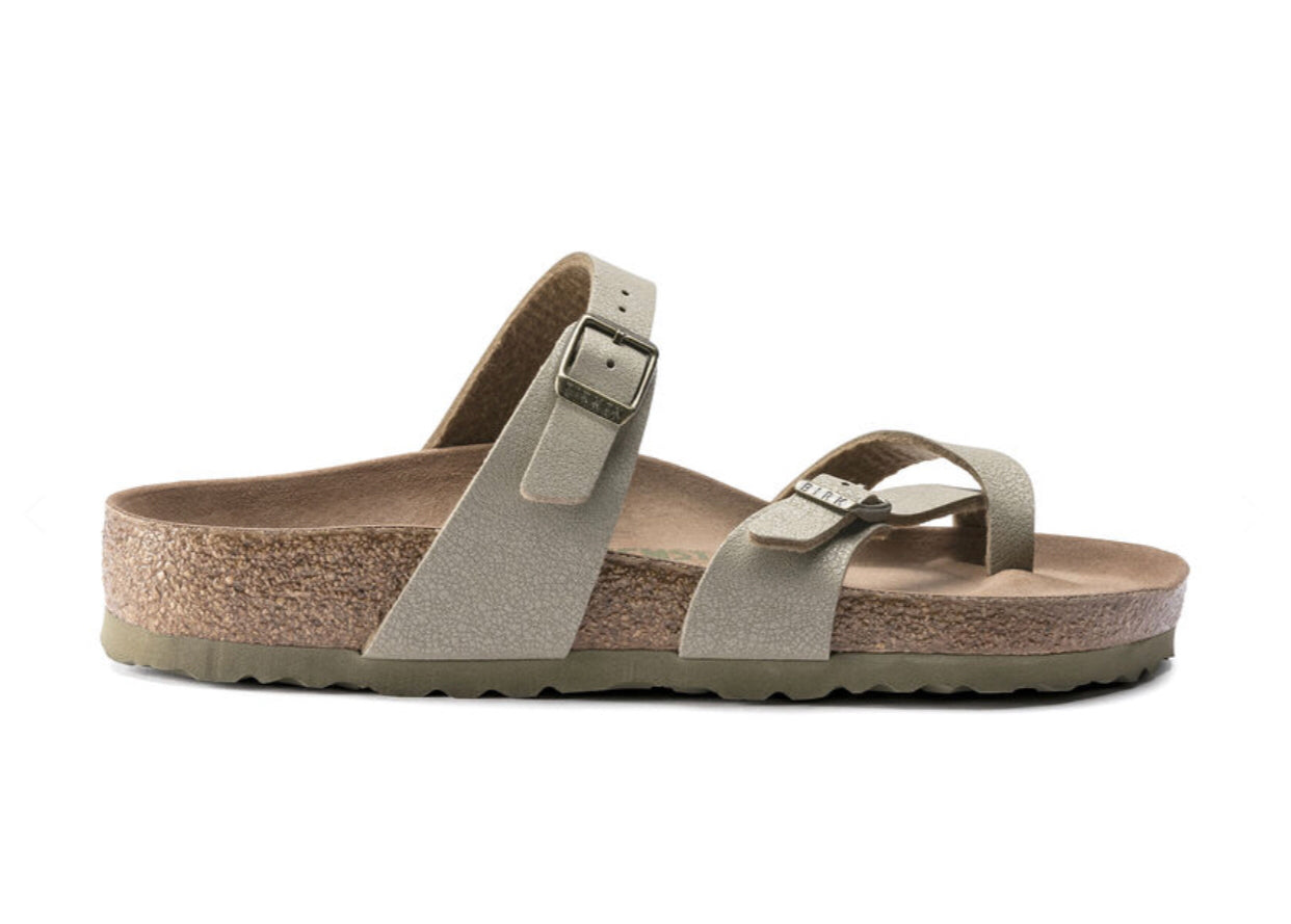 Birkenstock Mayari Faded Khaki Vegan Birko-Flor Made In Germany