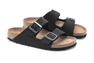 Birkenstock Arizona Black Vegan Birko-Flor Nubuck Made In Germany