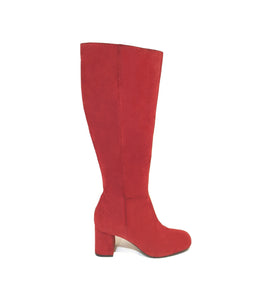 Bruno Premi I3003G Red Barolo Camoscio Suede Leather Zip Knee High Boot