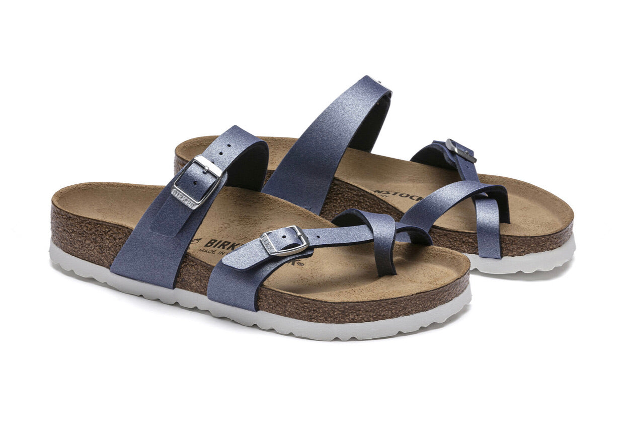 Birkenstock Mayari Icy Metallic Azure Blue Birko-Flor Made In Germany