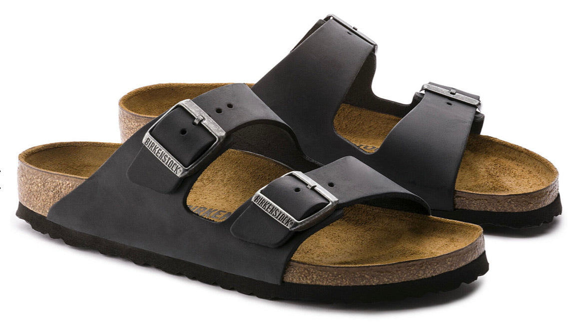 Birkenstock Arizona Black Oiled Leather Made In Germany