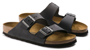 Birkenstock Arizona Black Oiled Leather Made In Germany