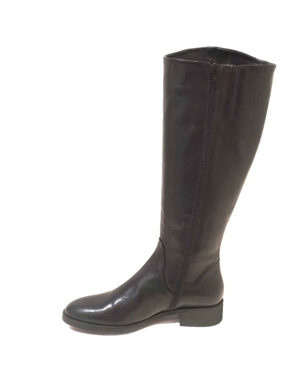 Marco Firenze Peffa Black Nero Zip Knee High Boots Made In Italy