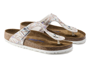 Birkenstock Gizeh Floral Fades Crystal Rose Soft Footbed Made In Germany