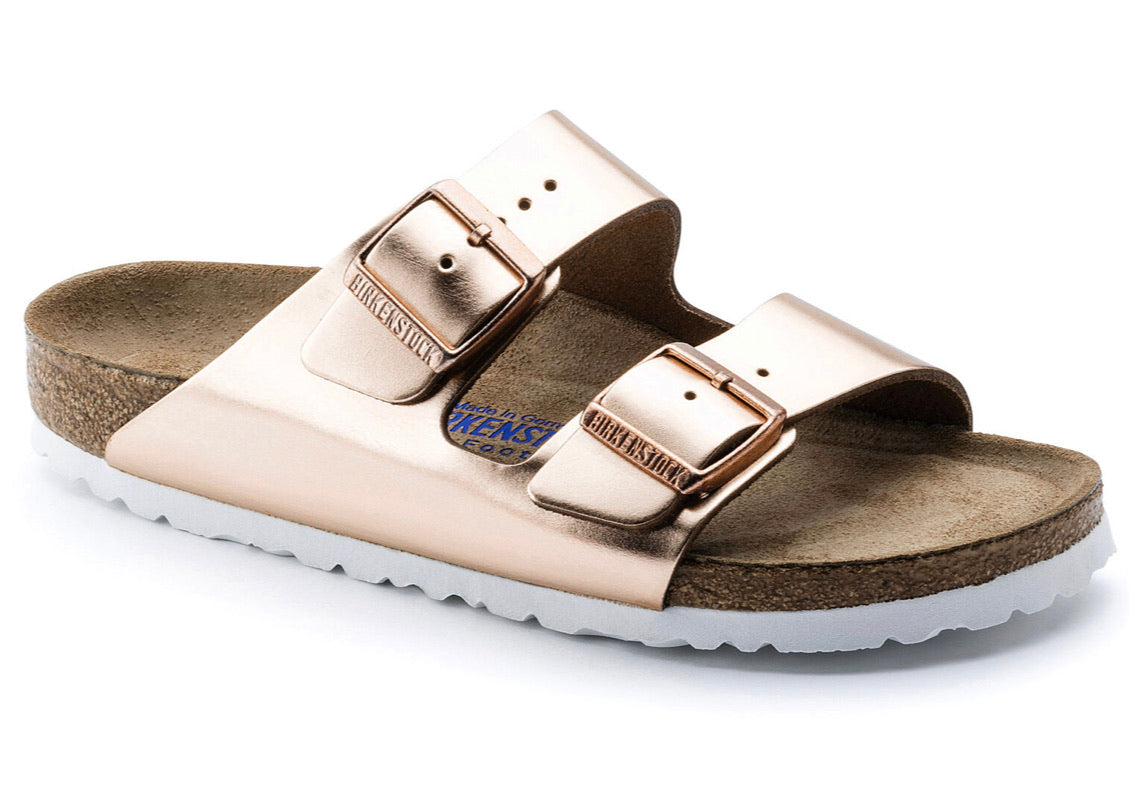 Birkenstock Arizona Metallic Copper Soft Footbed Made In Germany