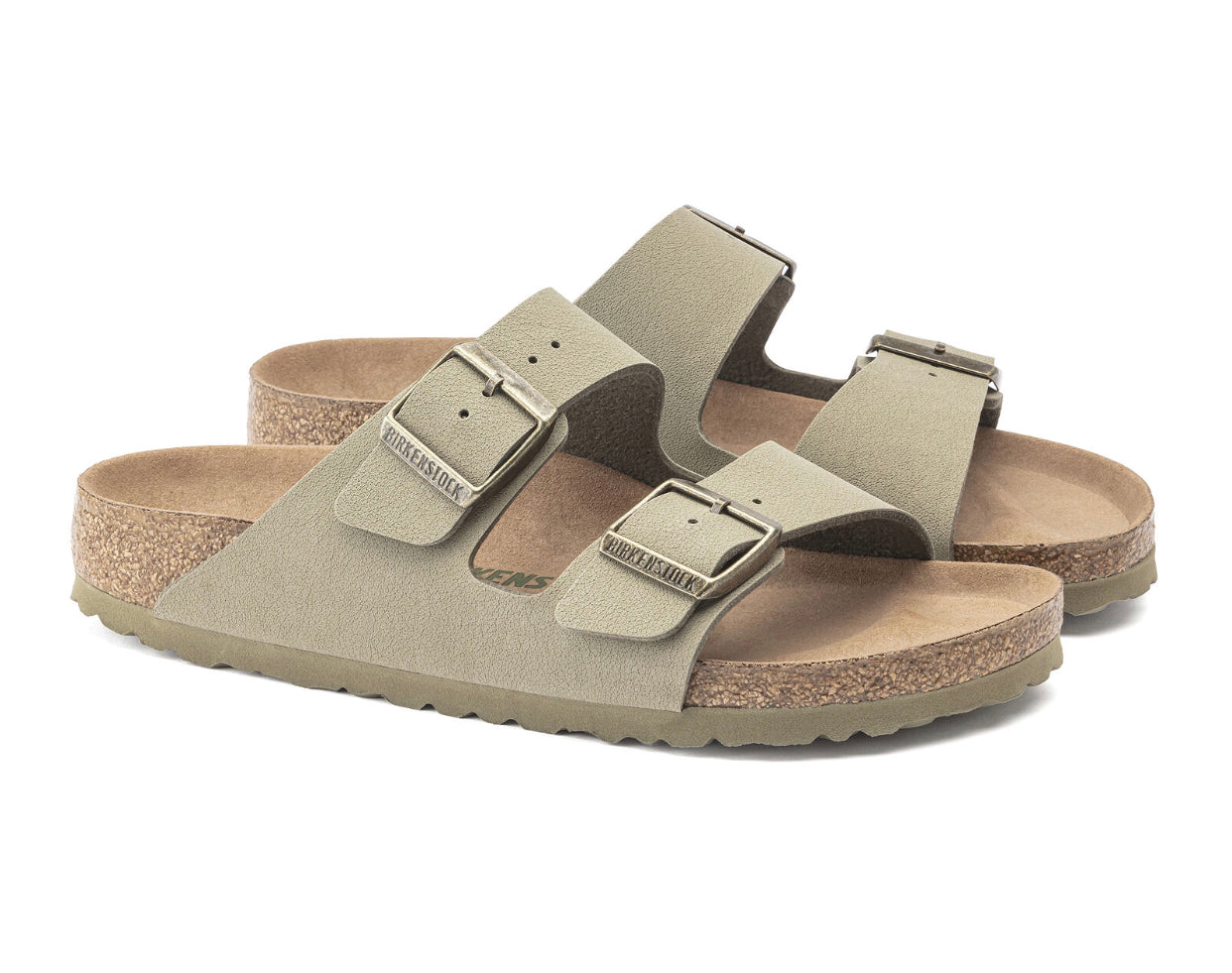 Birkenstock Arizona Earthy Faded Khaki Vegan Birko-Flor Nubuck Made In Germany