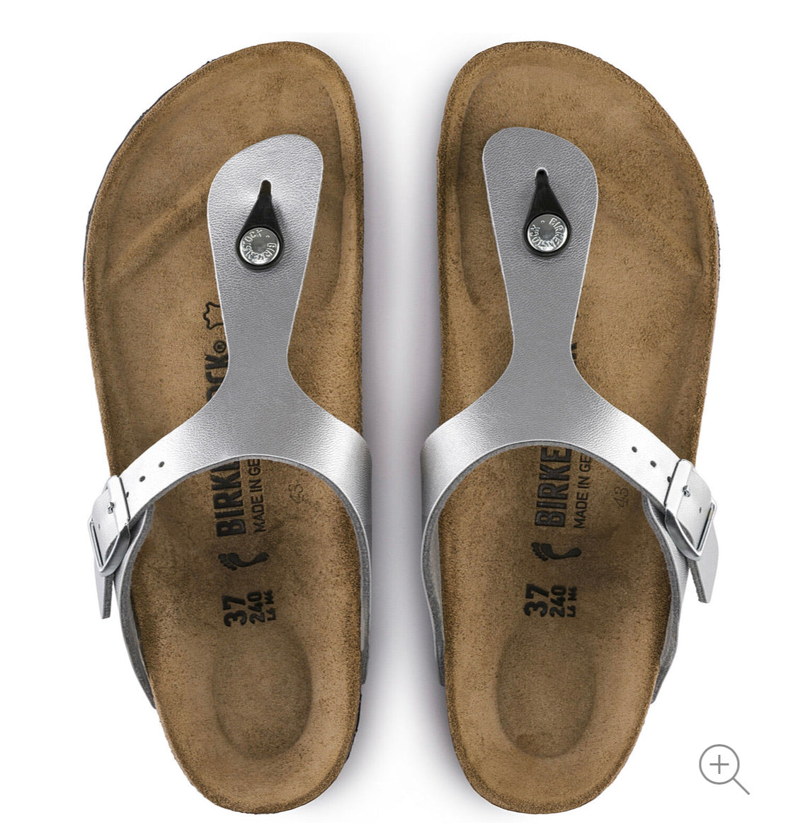 Birkenstock Gizeh Silver Birko-Flor Made In Germany