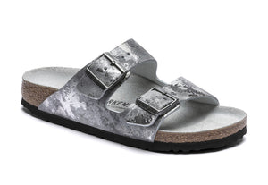 Birkenstock Arizona Vintage Metallic Gray Silver Suede Made In Germany