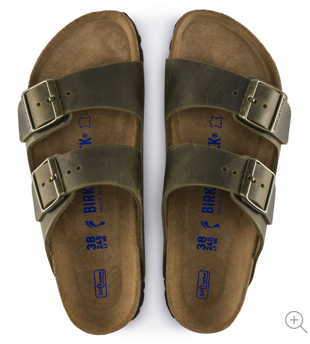 Birkenstock Arizona Jade Oiled Leather Soft Footbed Made In Germany