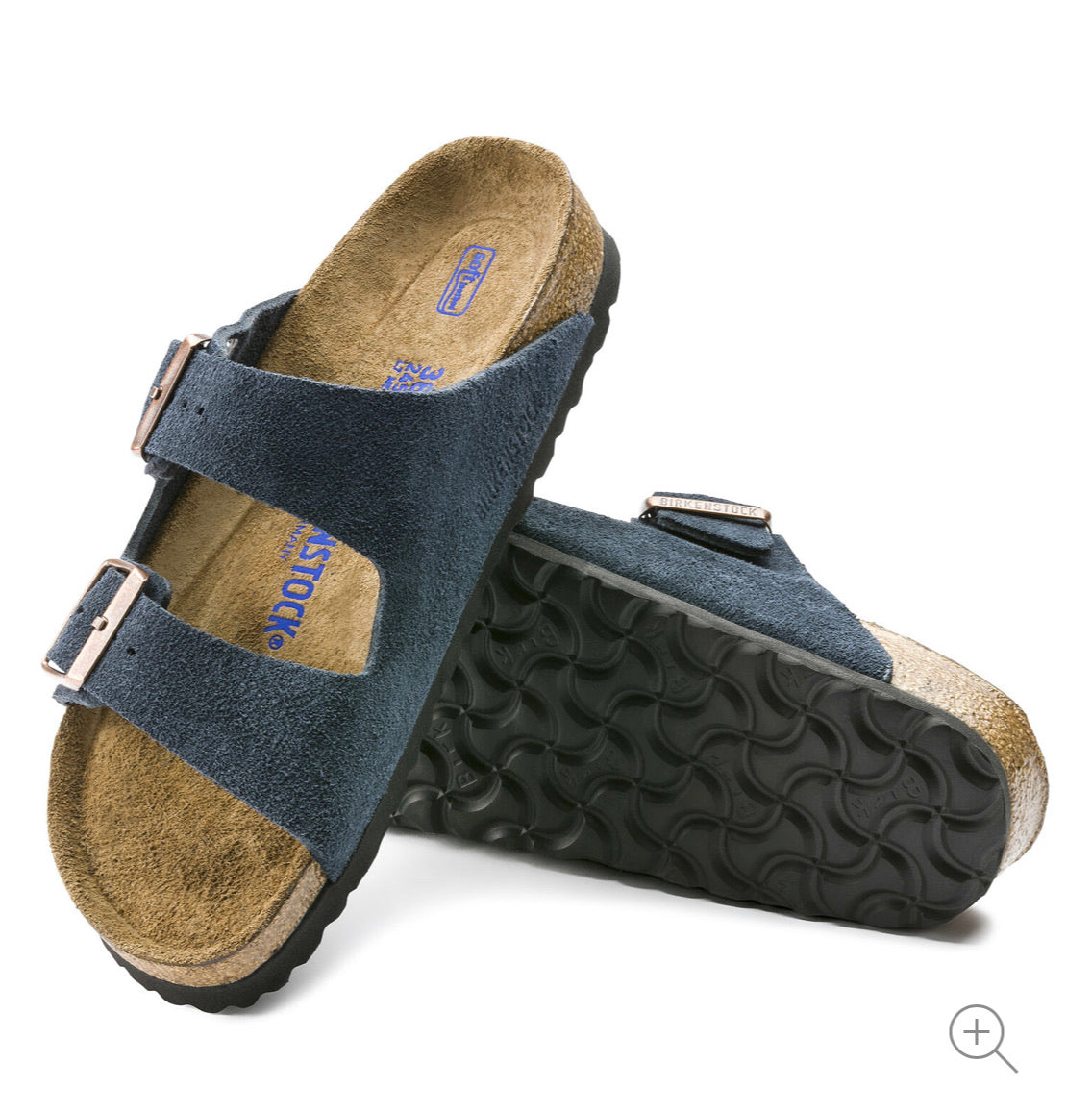 Birkenstock Arizona Navy Suede Leather Soft Footbed Made In Germany