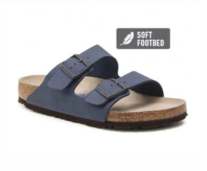 Birkenstock Arizona Desert Soil Blue Birko-Flor Soft Footbed Made In Germany