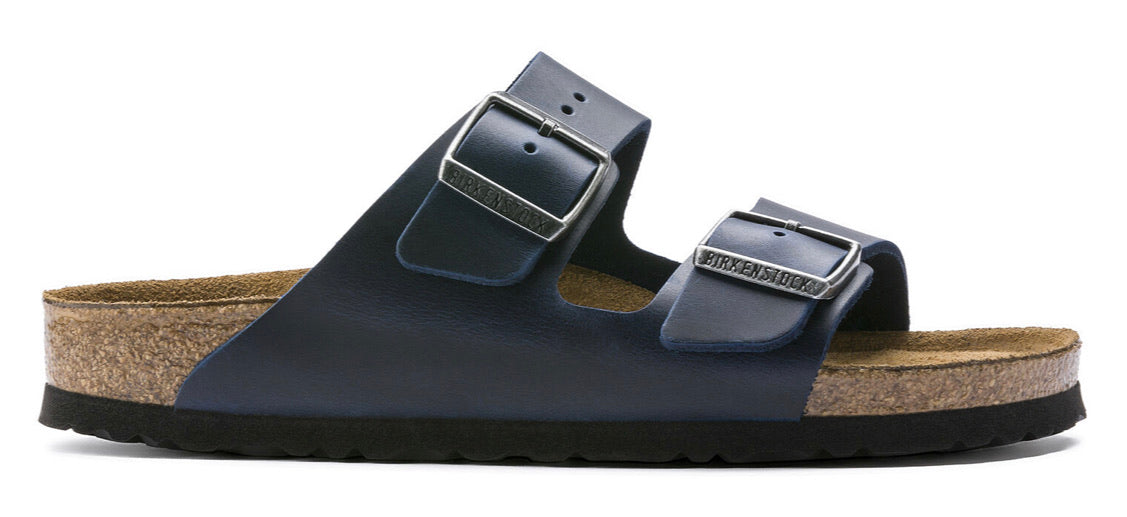 Birkenstock Arizona Blue Oiled Leather Soft Footbed Made In Germany