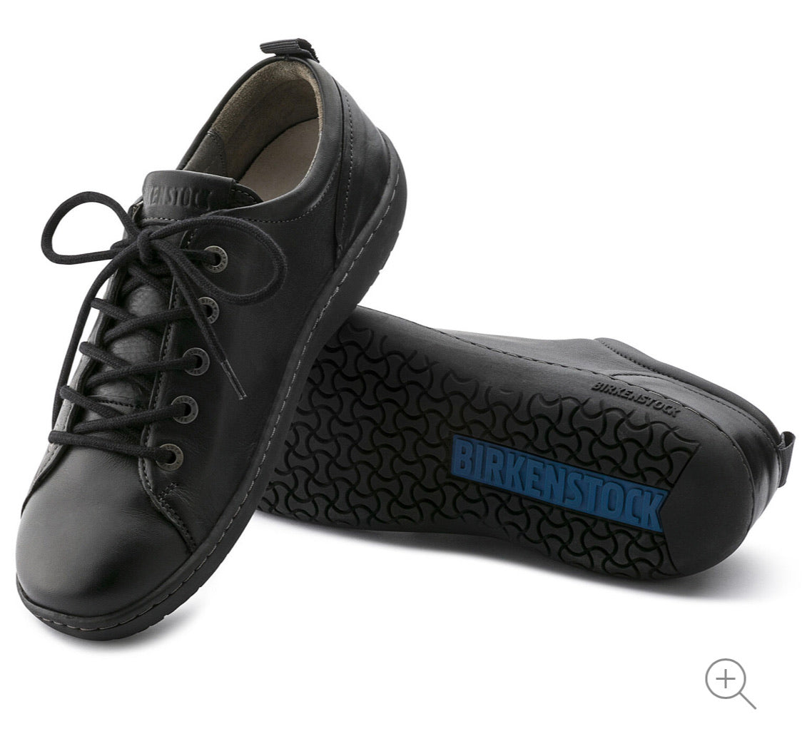 Birkenstock Islay Black Natural Leather 5 Eyelet Shoe