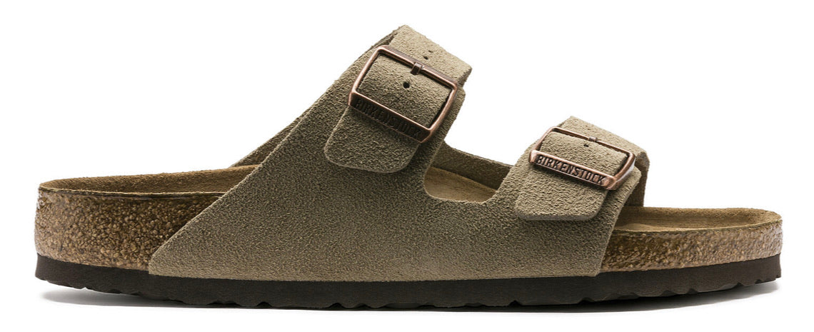 Birkenstock Arizona Taupe Suede Leather Soft Footbed Made In Germany