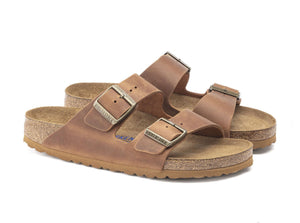 Birkenstock Arizona Cognac Oiled Leather Soft Footbed Made In Germany