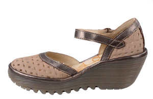 Fly London YVEN029FLY Cloud/Bronze Cupi/Idra Women's Wedges Sandals Made In Portugal