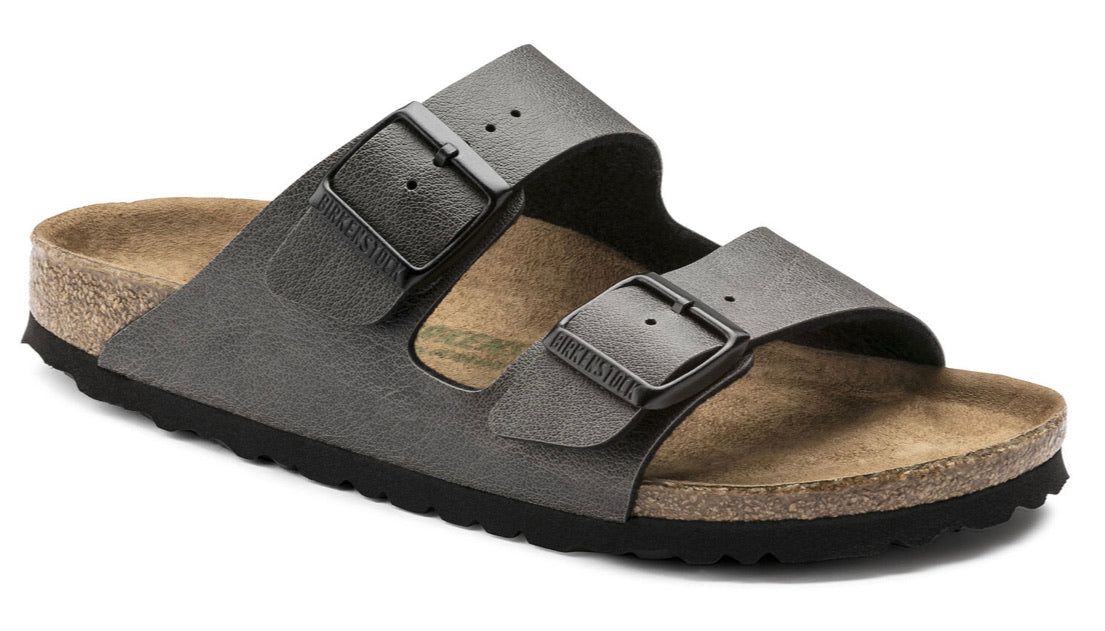 Birkenstock Arizona Vegan Anthracite Pull Up Birko-Flor Made In Germany