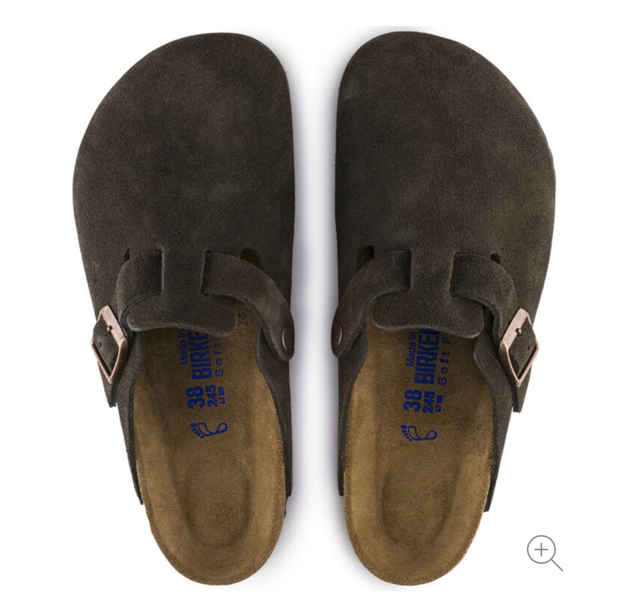 Birkenstock Boston Mocha Suede Soft Footbed Made In Germany