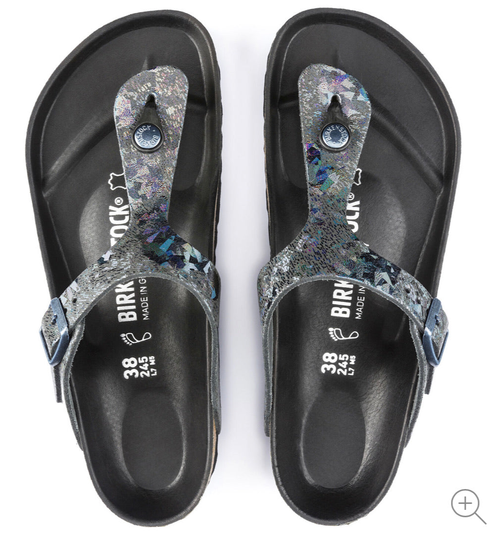 Birkenstock spotted metallic shops black