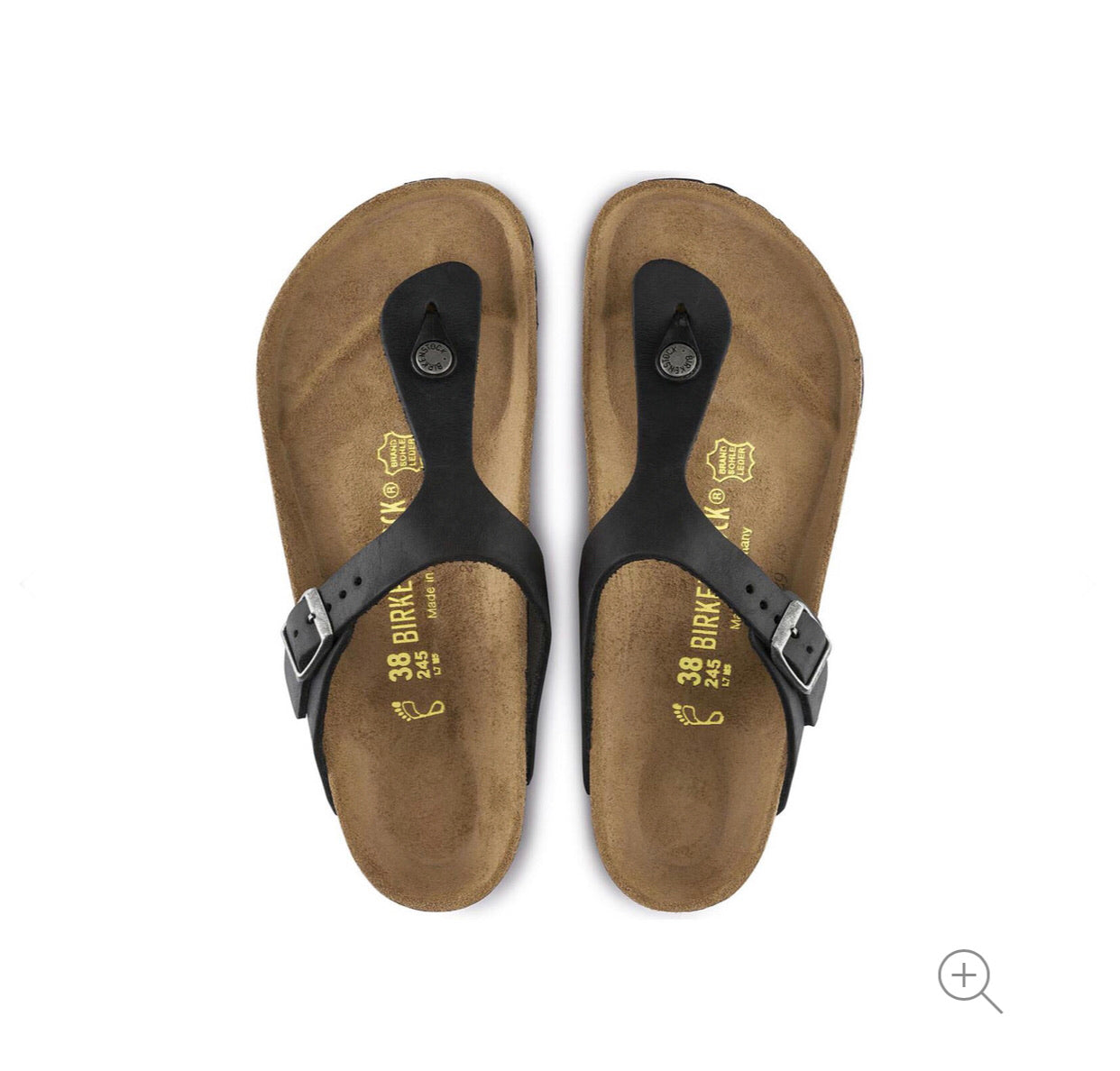 Birkenstock Gizeh Black Oiled Leather Made In Germany