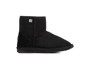 Emu Australia Black Platinum Stinger Mini Ankle Sheepskin Made In Australia