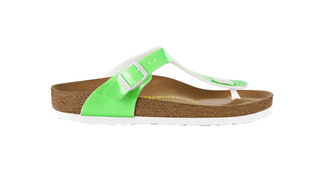 Birkenstock Gizeh Patent Neon Green Made In Germany