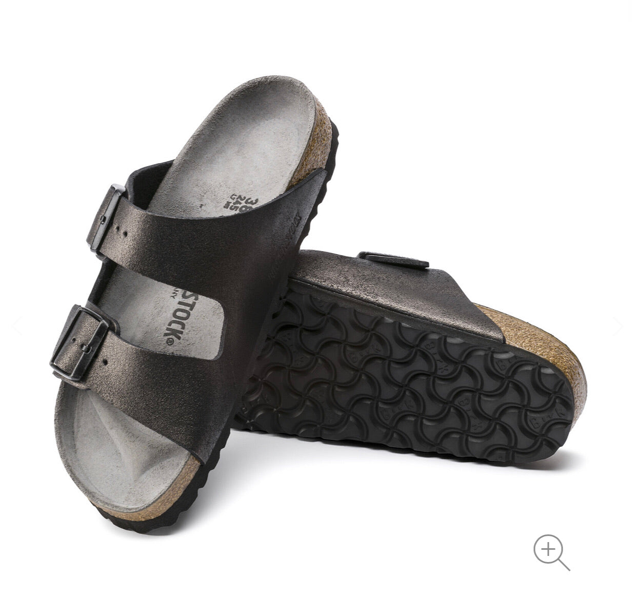 Birkenstock Arizona Washed Metallic Antique Black Made In Germany