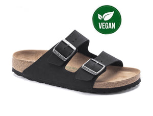 Birkenstock Arizona Black Vegan Birko-Flor Nubuck Made In Germany