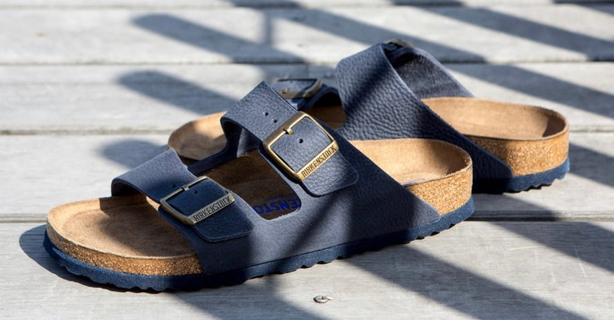 Birkenstock Arizona Steer Indigo Leather Soft Footbed Made In Germany