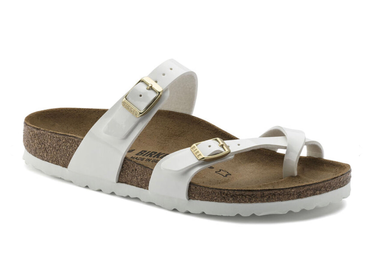 Birkenstock Mayari Patent White Birko-Flor Made In Germany