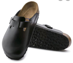 Birkenstock Boston Black Smooth Soft Footbed Made In Germany