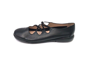 Wonders A-7821 Black Negro Leather Flats Made In Spain