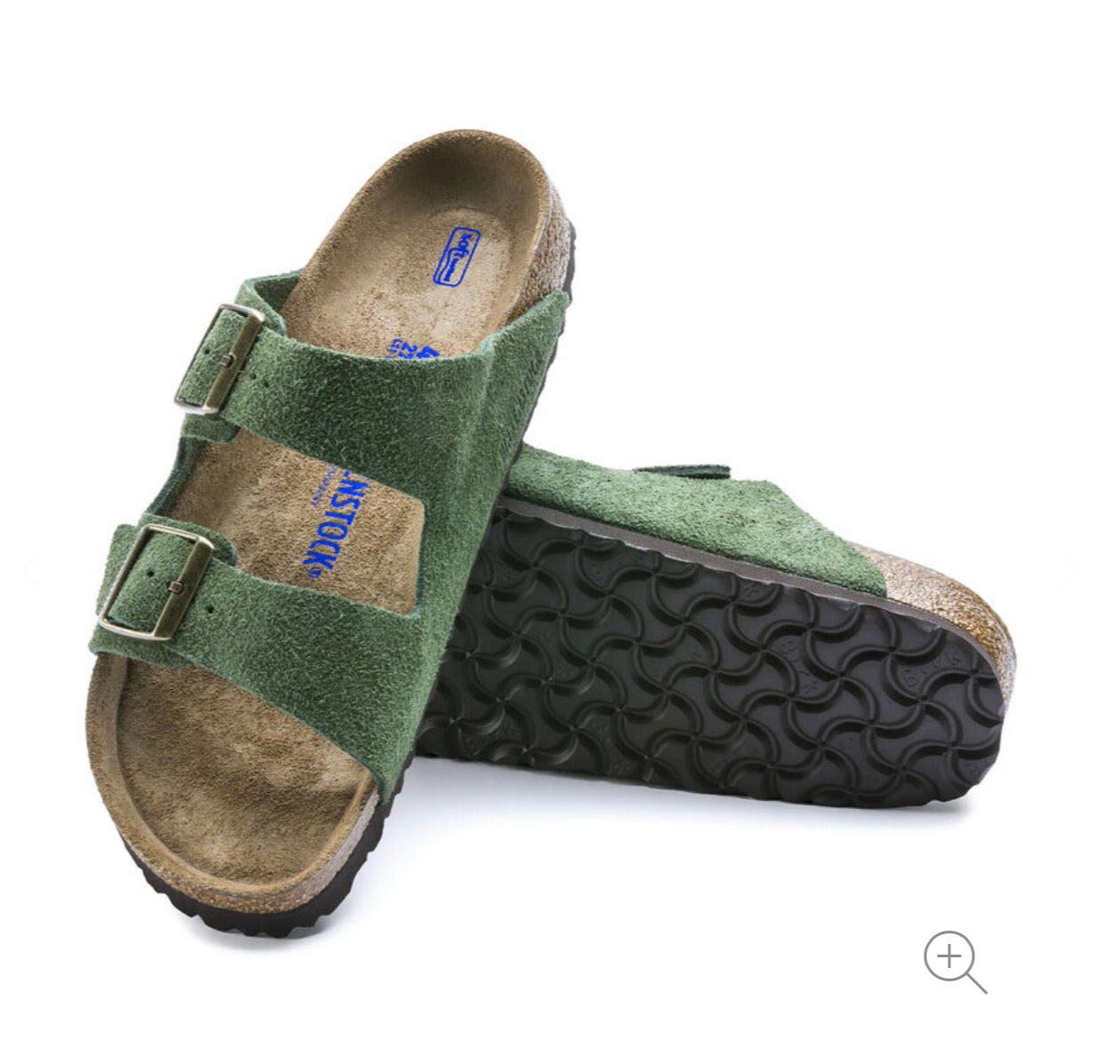 Birkenstock Arizona Green Suede Soft Footbed Made In Germany