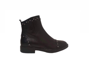 Progetto T113 Black Toffy Nero Studded Ankle Boot Zip Made In Italy