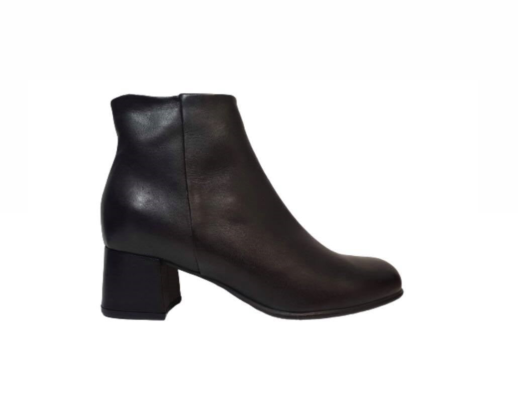 Progetto T345 Black Toffy Nero Ankle Boot Zip Made In Italy