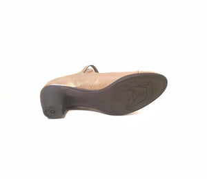 Wonders G-36112 Sumatra Topo Taupe Patent Leather Court Shoe Made In Spain