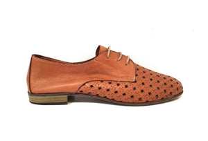 Sala Europe Venice Coconut 3 Eyelet Perforated Shoe Made In Turkey